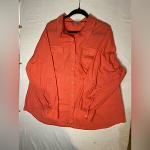 Jones New York Coral Button-Up Blouse